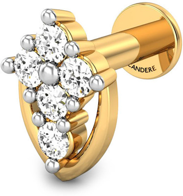 19% OFF on Candere Tanushka Rhodium Plated Yellow Gold Nose Stud
