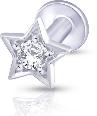KuberBox Star 0.06 Carat Diamond White Gold Nose Stud