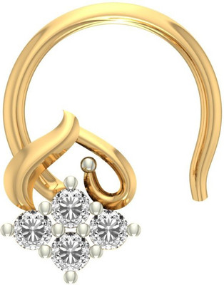 11% OFF on Jewels5 Floral Diamond Yellow Gold Nose Stud