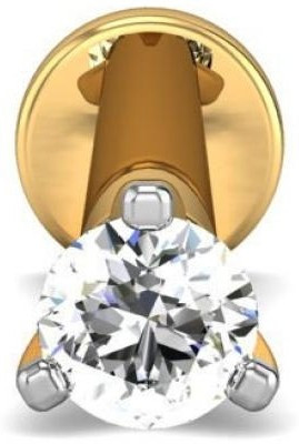 20% OFF on Candere Goldie Diamond Rhodium Plated Yellow Gold Nose Stud