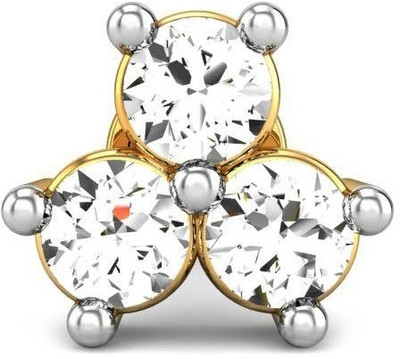 19% OFF on Candere Parinita Diamond Rhodium Plated Yellow Gold Nose Stud