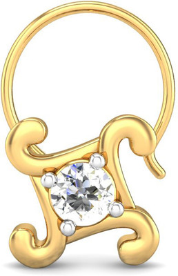 19% OFF on Candere Swati Rhodium Plated Yellow Gold Nose Ring