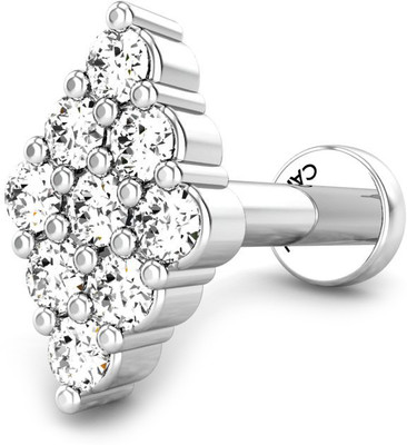 15% OFF on Candere Aishya Rhodium Plated White Gold Nose Stud