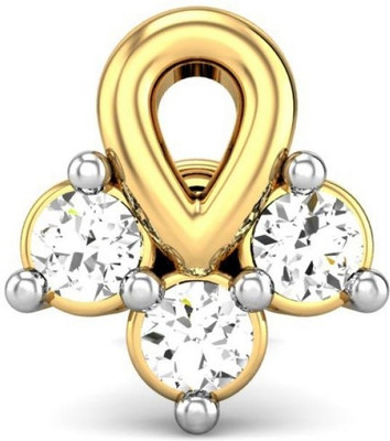 19% OFF on Candere Alexis Diamond Rhodium Plated Yellow Gold Nose Stud