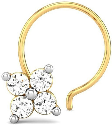 20% OFF on Candere 0.06ct Suditi Diamond Nose Pin Rhodium Plated Yellow Gold Nose Stud