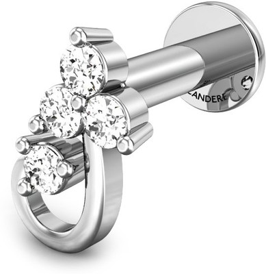 19% OFF on Candere Swasthika Rhodium Plated White Gold Nose Stud