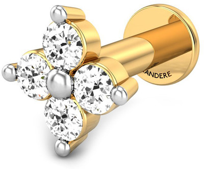 20% OFF on Candere Tannu Rhodium Plated Yellow Gold Nose Stud