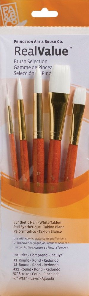 Princeton Real Value Round, Stroke, Wash Paint Brushes