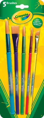 Crayola School Craft Round, Flat Paint Brushes