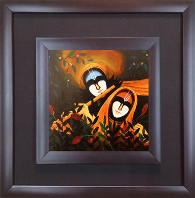 28% OFF on SAF Double Frame Oil Painting 12 inch x 12 inch