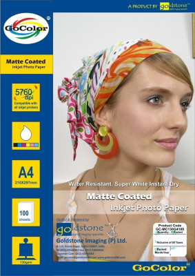 25% OFF on GoColor Matte Coated 130 GSM - 100 Sheets Inkjet Photo Paper Unruled A4 Photo Printing Paper 25% OFF on GoColor Matte Coated 130 GSM - 100 Sheets Inkjet Photo Paper Unruled A4 Photo Printing Paper