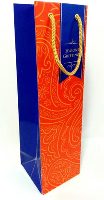 PrintSpeaks Paisley Design Bottle Shape Gift Bag Printed Party Bag