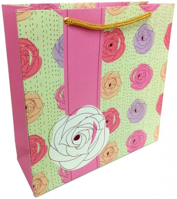 PrintSpeaks Pastel Roses Design Medium Contemporary Printed Party Bag