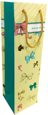 PrintSpeaks Bows Design Bottle Shape Contemporary Printed Party Bag PrintSpeaks Bows Design Bottle Shape Contemporary Printed Party Bag