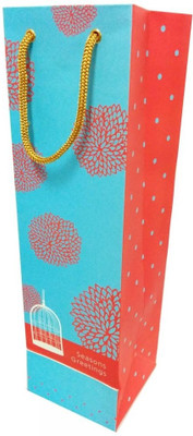 PrintSpeaks Embellished Cage Design Bottle Shape Contemporary Printed Party Bag