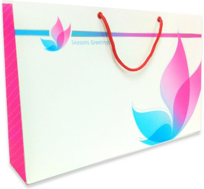 PrintSpeaks Pink Lotus Design Large Contemporary Printed Party Bag