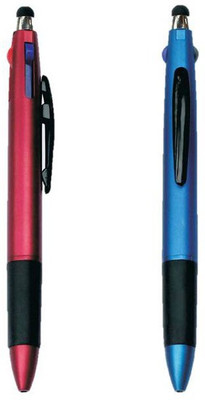 RIF 3 Refill With Stylus Red & Blue (Set Of 2 Pcs ) Ball Pen (Pack Of 2, Blue)