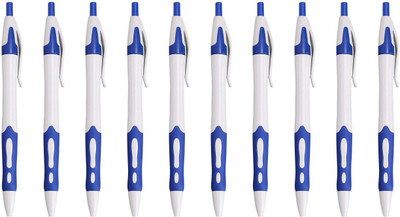 Zarsa Classic Blue Roller Ball Pen (Pack Of 10, Blue)