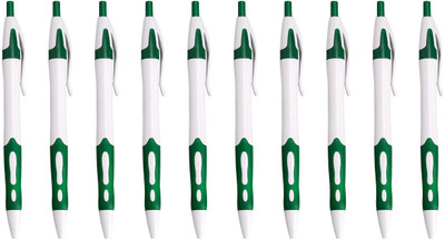 Zarsa Classic Green Roller Ball Pen (Pack Of 10, Blue)