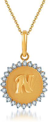 Karatcraftin Nahum 22K Yellow Gold, Rhodium Plated Gold Pendant