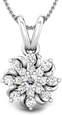 Candere Sparkling Diamond Rhodium Plated 18K White Gold Pendant