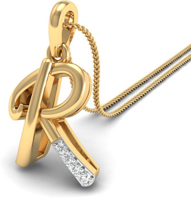 WearYourShine by PCJ The Initial R Diamond 18K Diamond Gold Pendant