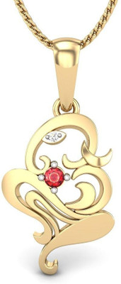 19% OFF on Candere Vakratunda Rhodium Plated Yellow Gold Pendant