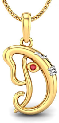 20% OFF on Candere Initial D Vakratunda 18K Ruby Yellow Gold Pendant
