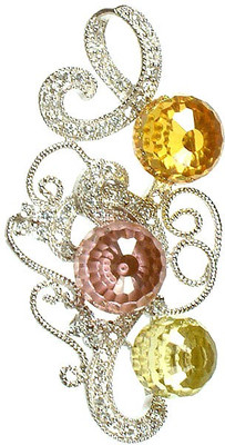 Exotic India Designer Zircon Sterling Silver Pendant