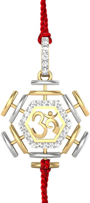 Candere Divine Om Diamond Rhodium Plated 14K Yellow Gold Pendant