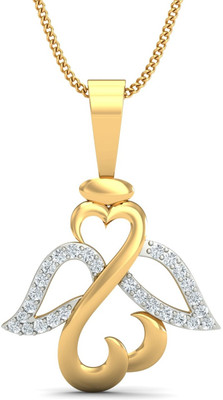 20% OFF on KuberBox Angel Wings 18K Yellow Gold Plated Diamond Gold Pendant