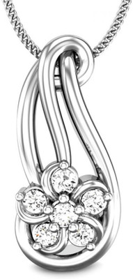 Candere Angel glitter Rhodium Plated Diamond White Gold Pendant