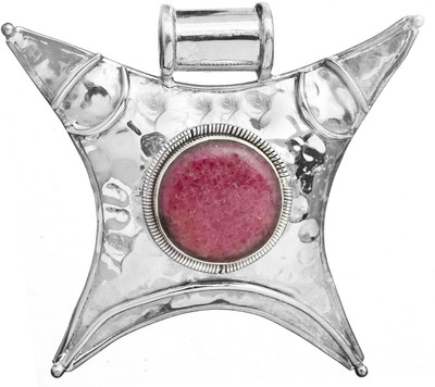 Exotic India Large Star Sterling Silver Pendant