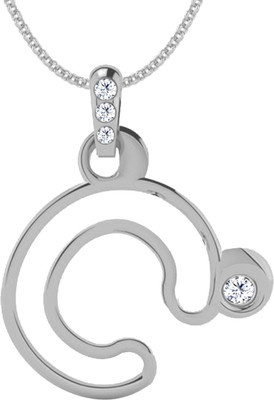 40% OFF on Jacknjewel Feather Touch C Silver Plated Diamond Silver Pendant