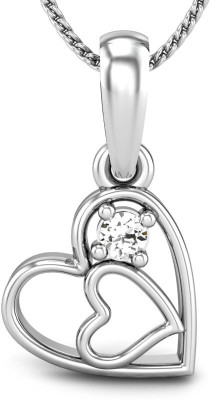 20% OFF on Candere Internal Heart Diamond Rhodium Plated 18K White Gold Pendant