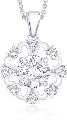 31% OFF on Peora Bold Floral Rhodium Plated Sterling Silver Pendant