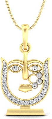 KuberBox Shri Dadi 18K Diamond Yellow Gold Pendant