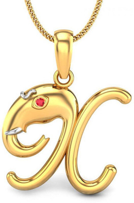 19% OFF on Candere Initial X Vakratunda 18K Ruby Yellow Gold Pendant