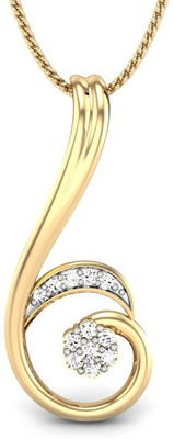 20% OFF on Candere Jasper Diamond Rhodium Plated 14K Yellow Gold Pendant