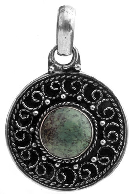 Exotic India Designer Turquoise Sterling Silver Pendant Exotic India Designer Turquoise Sterling Silver Pendant