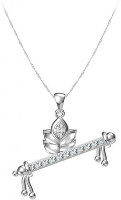 60% OFF on Exxotic Jewelz Krishna Flute Rhodium Plated Cubic Zirconia Silver Pendant