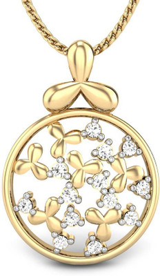 19% OFF on Candere Sonya Diamond Rhodium Plated 14K Yellow Gold Pendant