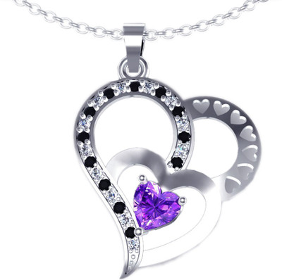 72% OFF on Suvarnadeep Rossy Rhodium Plated Sterling Silver Pendant