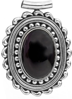Exotic India Designer Onyx Sterling Silver Pendant