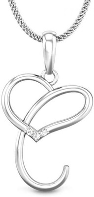 19% OFF on Candere C Love Rhodium Plated 18K Diamond White Gold Pendant