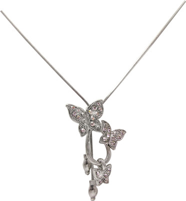 72% OFF on Jewelz Double Butterfly Metal Pendant