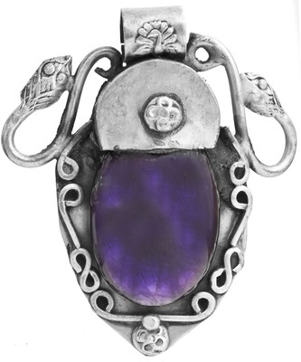 Exotic India Designer Amethyst Sterling Silver Pendant