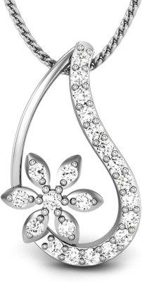 19% OFF on Candere Star Drop Diamond Rhodium Plated 14K White Gold Pendant