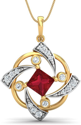 KuberBox La H?lice 14K Diamond, Ruby Gold Pendant