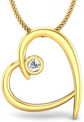 20% OFF on Candere Helena Rhodium Plated 18K Diamond Yellow Gold Pendant